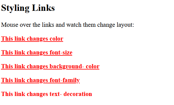 Styling Links
